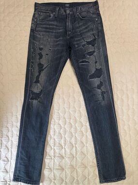 Agolde Women's Skinny Ripped Jeans in Dark Gray Wash Size 30